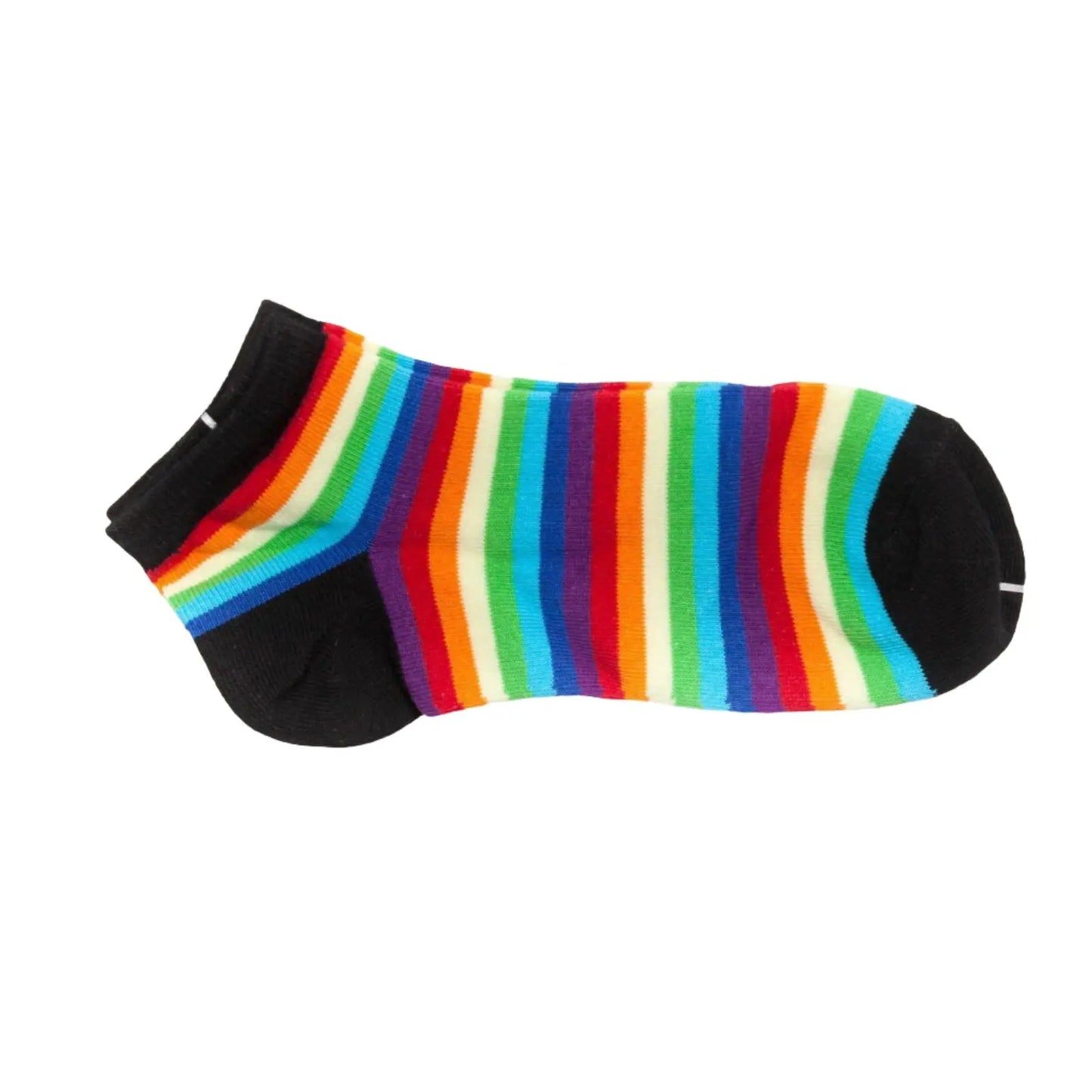 Rainbow Stripe 4 Pairs Ladies Womens Ankle Socks Sports Casual Cotton Socks 2-8 Pantsnsox