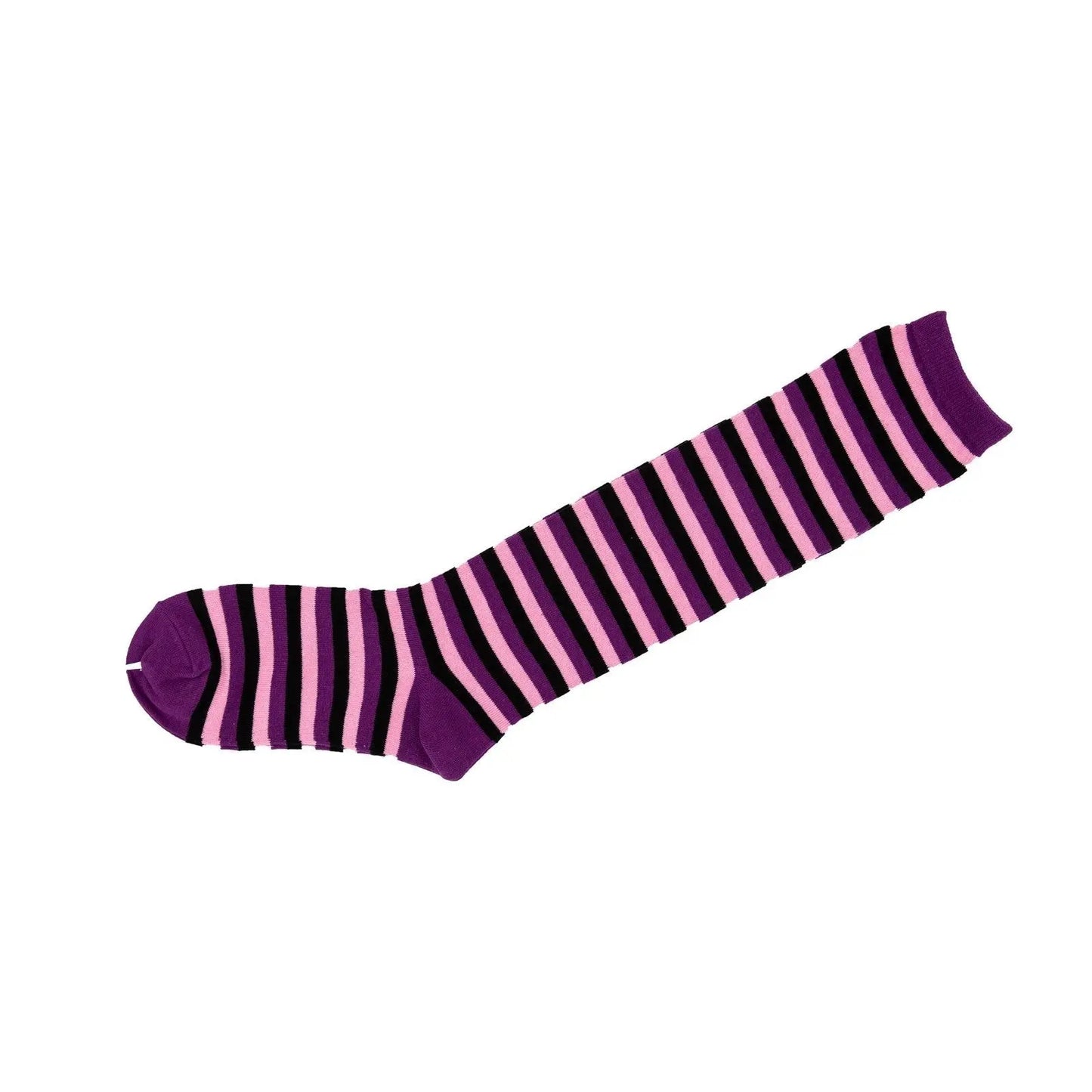 Pink and Purple Striped Knee High Socks Pantsnsox