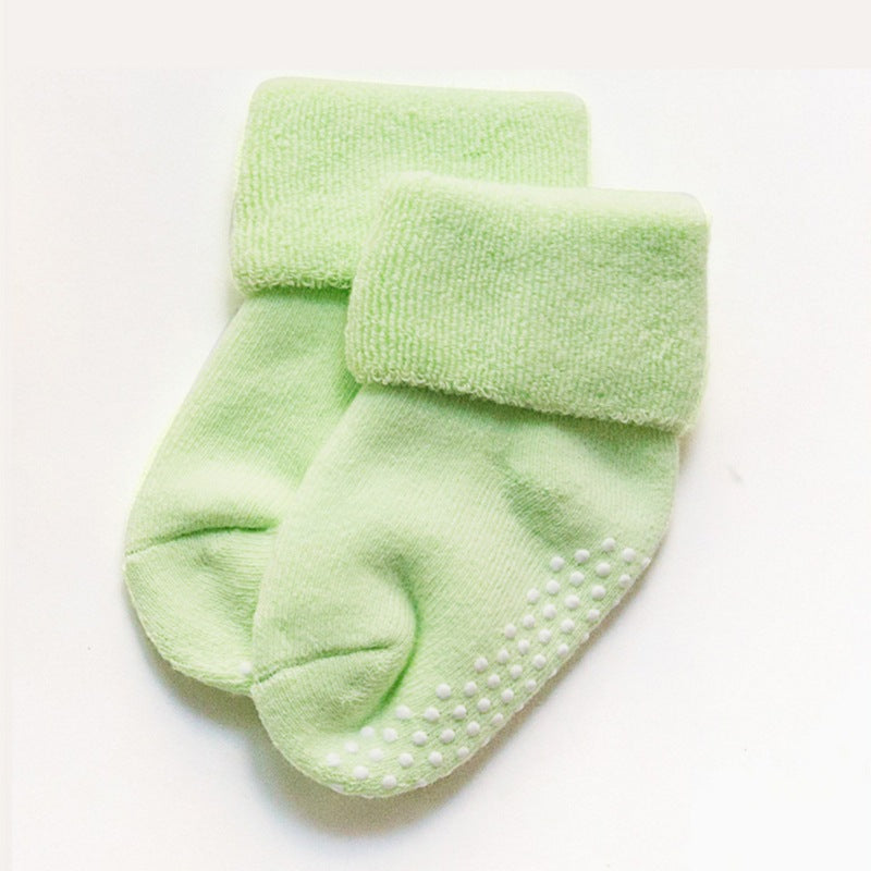 Pantsnsox 6 Pairs Unisex Thick Cotton Baby Anti-Slip Socks