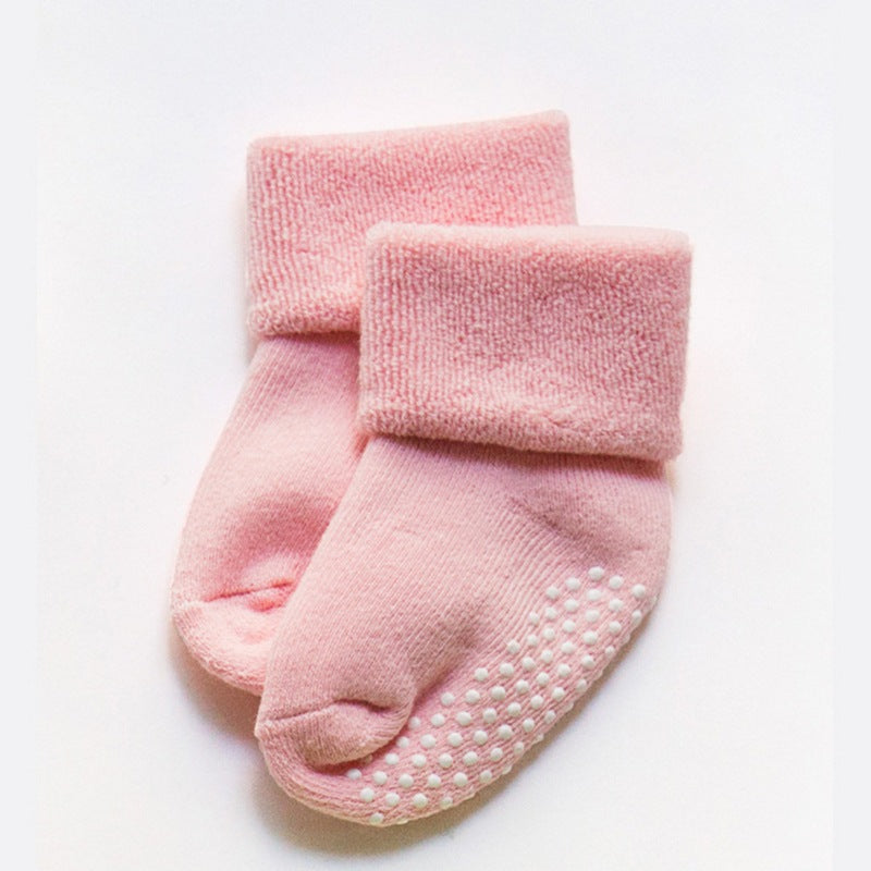 Pantsnsox 6 Pairs Unisex Thick Cotton Baby Anti-Slip Socks
