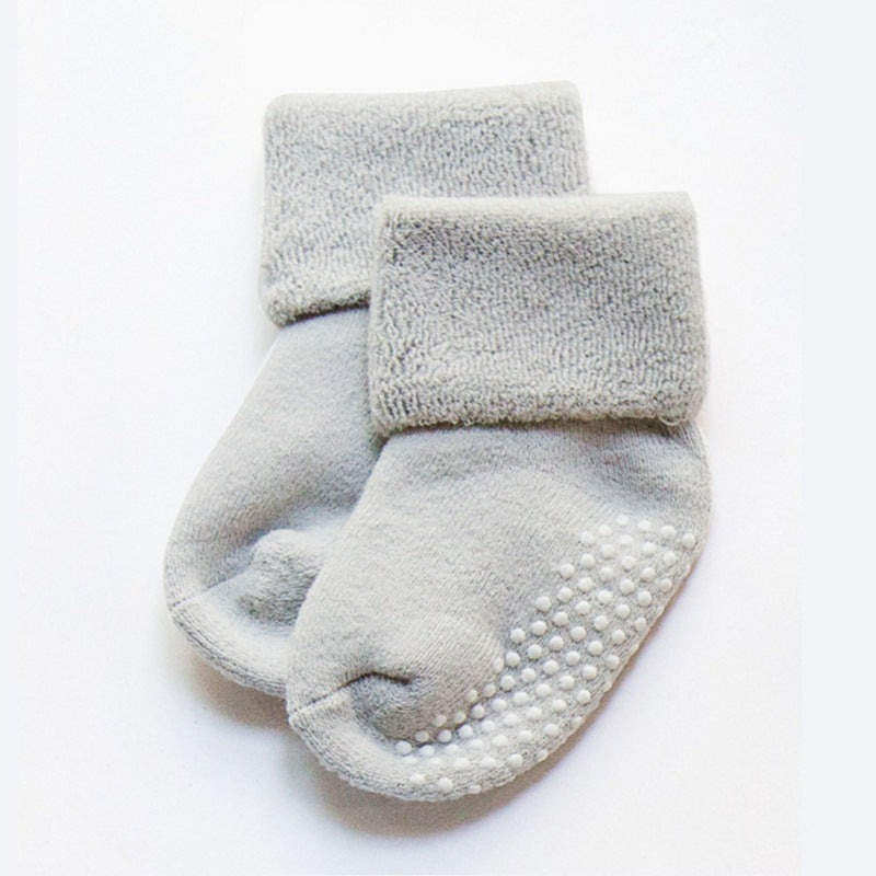 Pantsnsox 6 Pairs Unisex Thick Cotton Baby Anti-Slip Socks