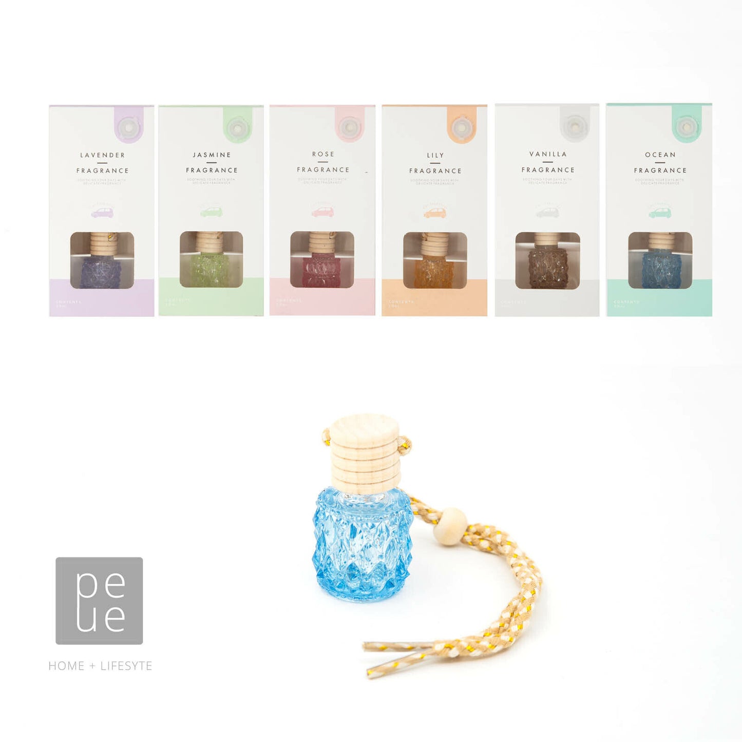 Hanging Car Perfume Air Freshener Lily Lavender Jasmine Rose Lily Vanilla Ocean