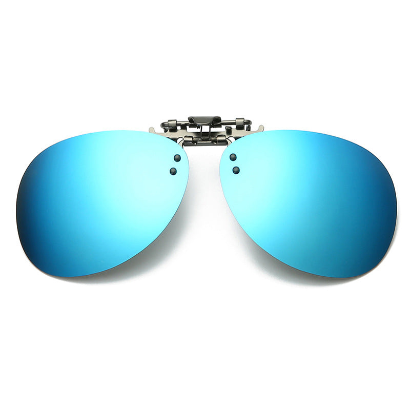 Oval Clip On Flip Up Sunglasses Lenses for Prescription Glasses - Sleek UV Protection Classic Style