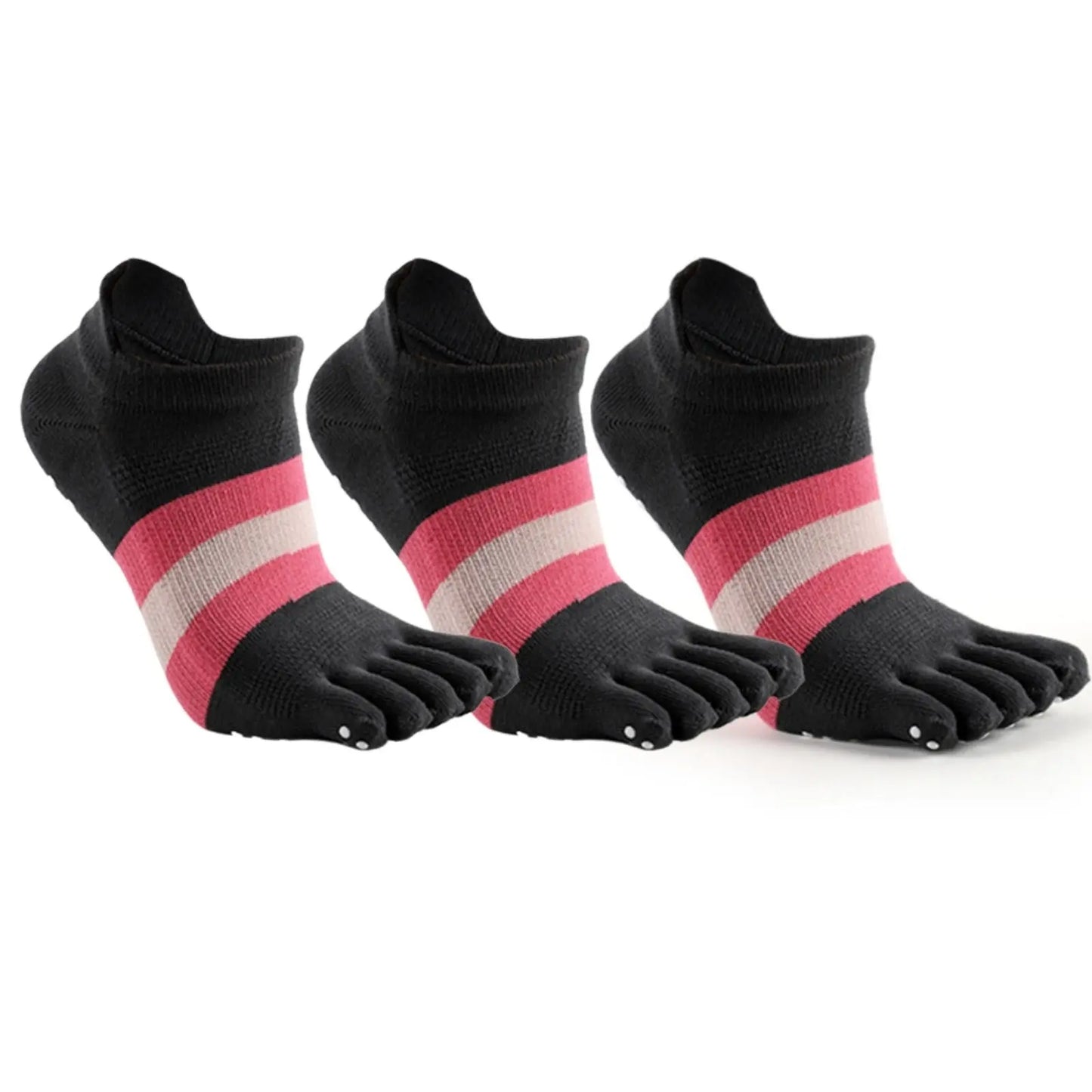 Anti Slip 3 Pairs Yoga No show Toe Socks Meikan