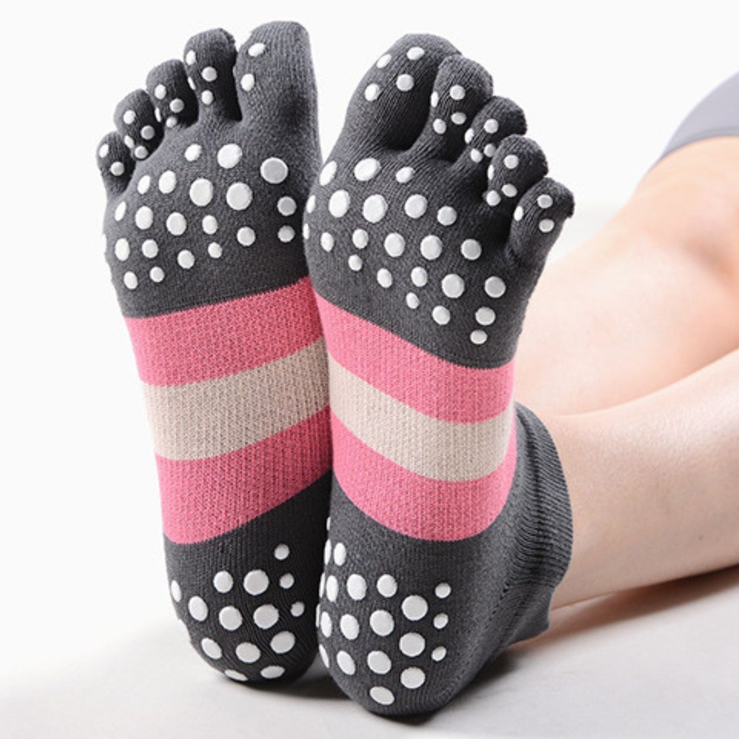 Anti Slip 3 Pairs Yoga No show Toe Socks