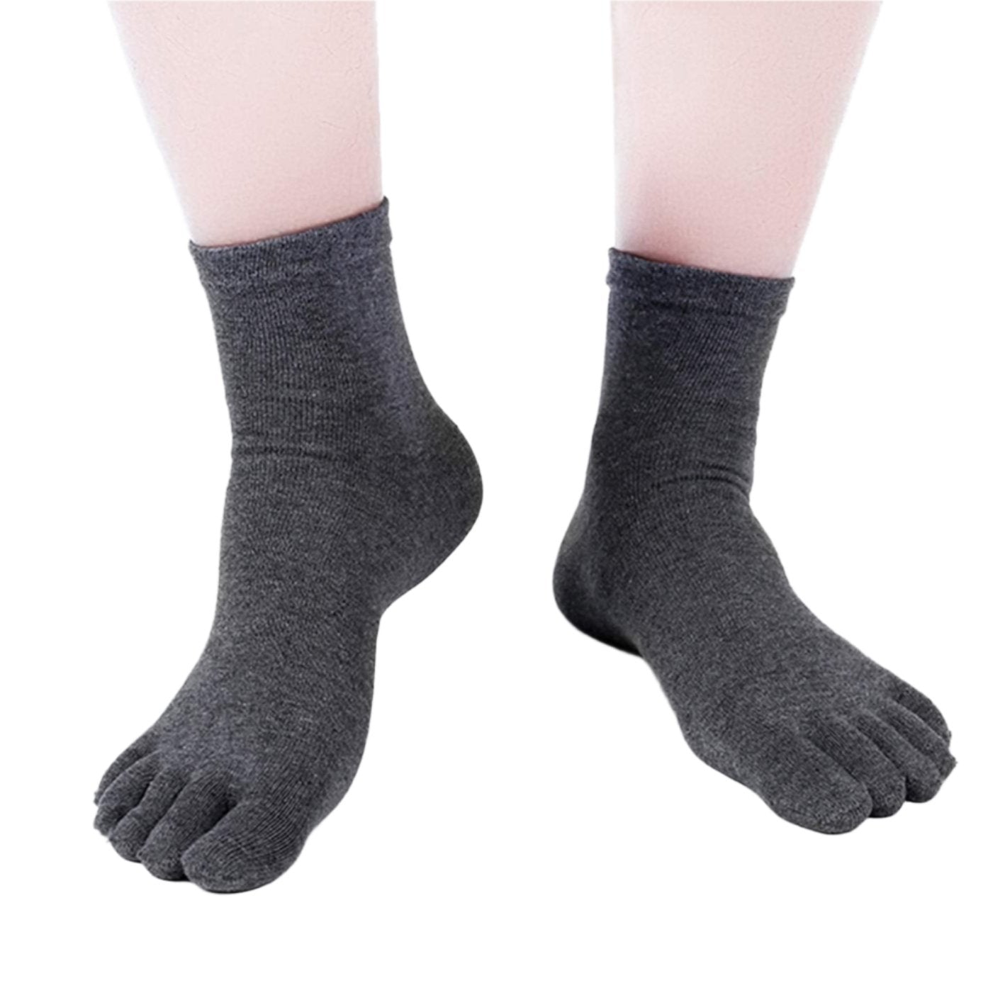 Men's Breathable Cotton Crew Athletic Sports Toe Socks