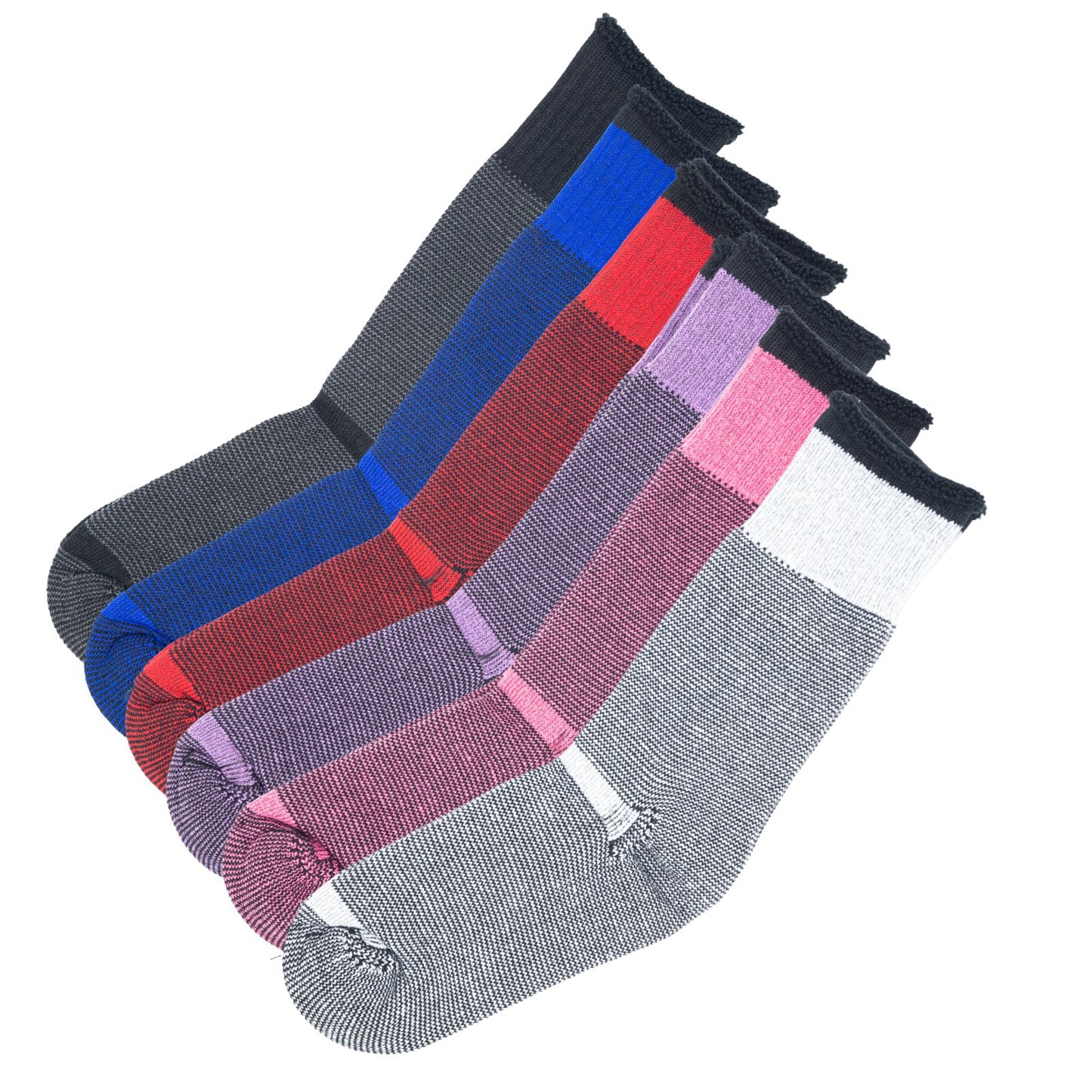 Ladies 6 Pairs Merino Wool Socks Hiking Home Double Thickness