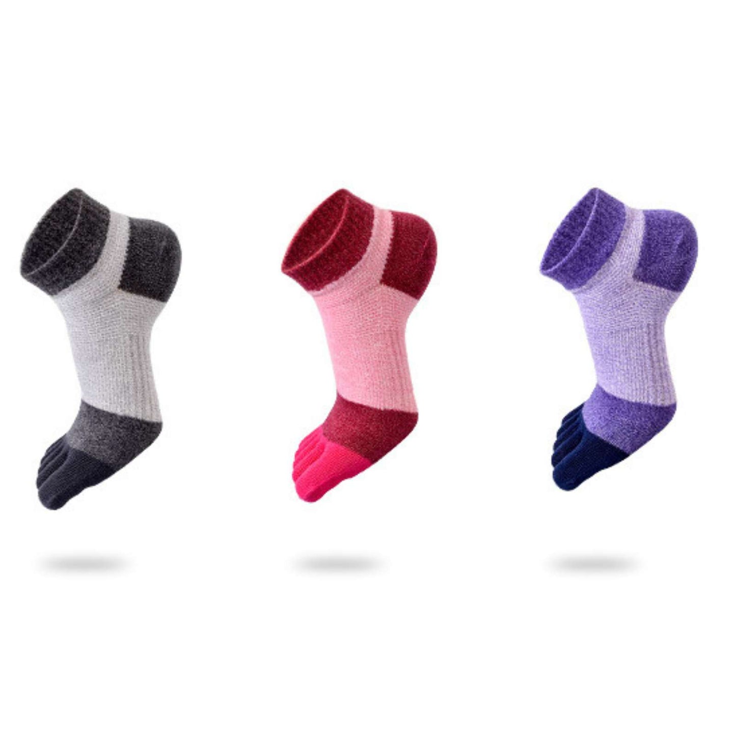 Womens 3 Pairs Athletic Gym Crew Toe Socks
