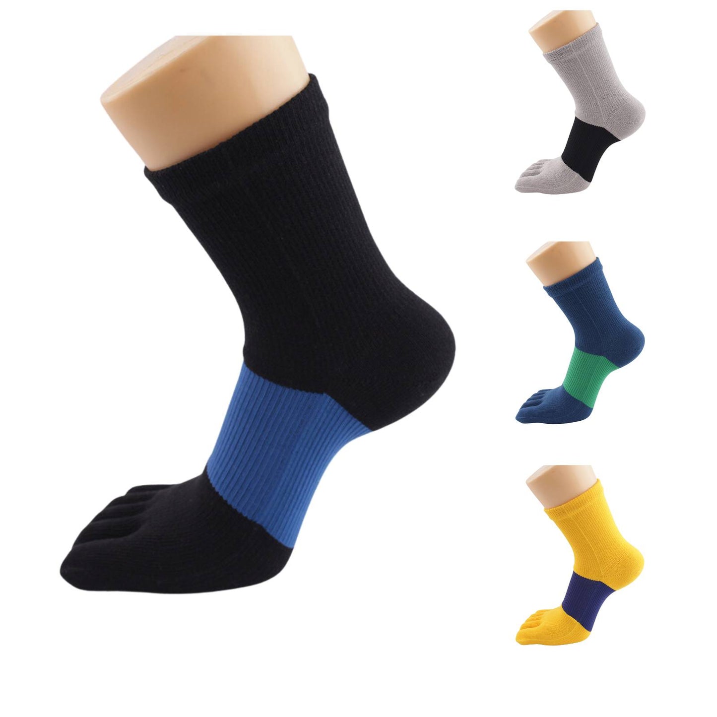 Mens 3 Pairs Five Finger Sports Toe Socks
