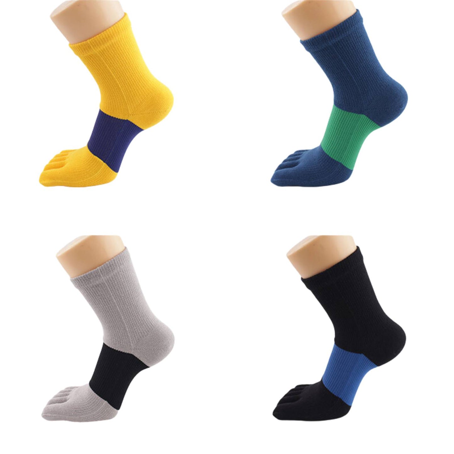 Mens 3 Pairs Five Finger Sports Toe Socks