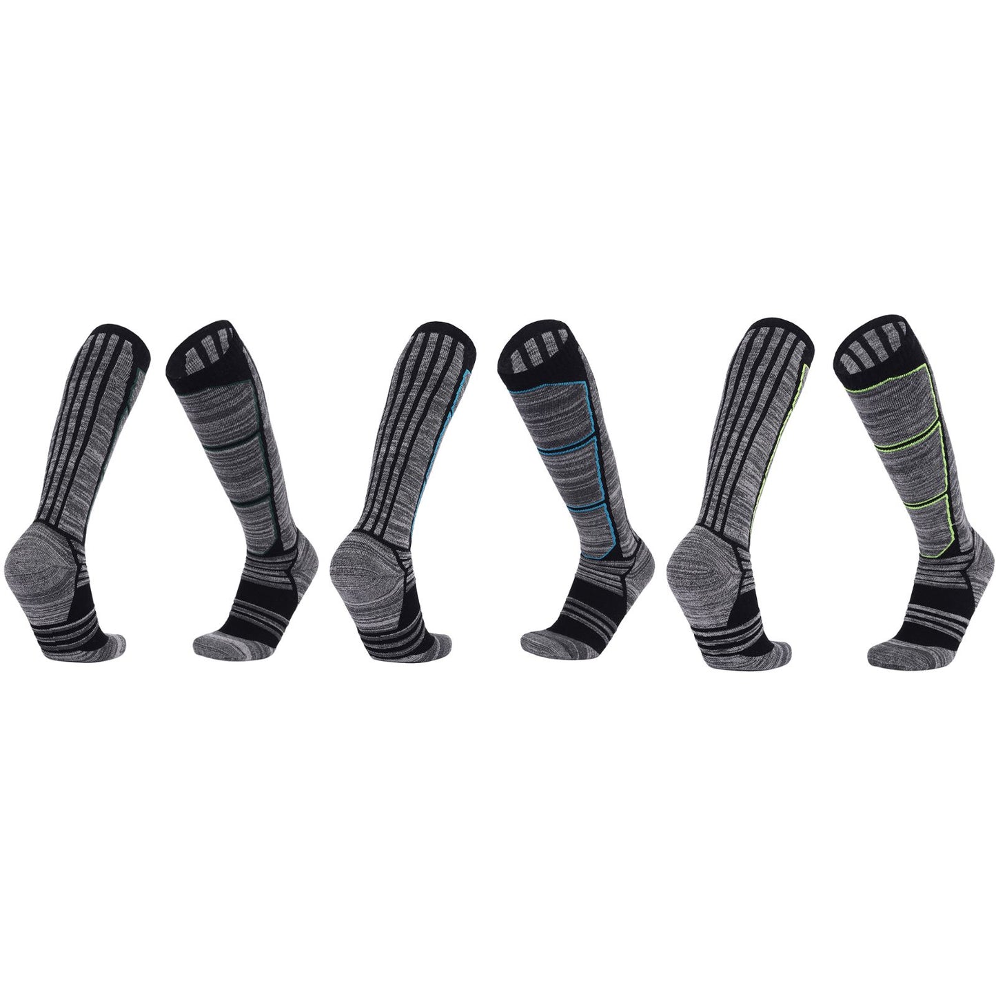 Men's 3 Pairs Winter Outdoor Cushion Ski Socks