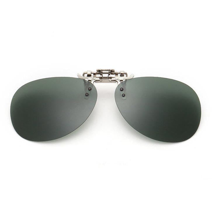 Oval Clip On Flip Up Sunglasses Lenses for Prescription Glasses - Sleek UV Protection Classic Style