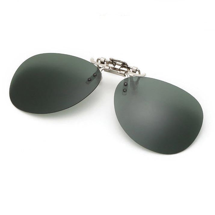 Oval Clip On Flip Up Sunglasses Lenses for Prescription Glasses - Sleek UV Protection Classic Style