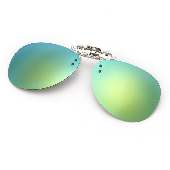 Oval Clip On Flip Up Sunglasses Lenses for Prescription Glasses - Sleek UV Protection Classic Style