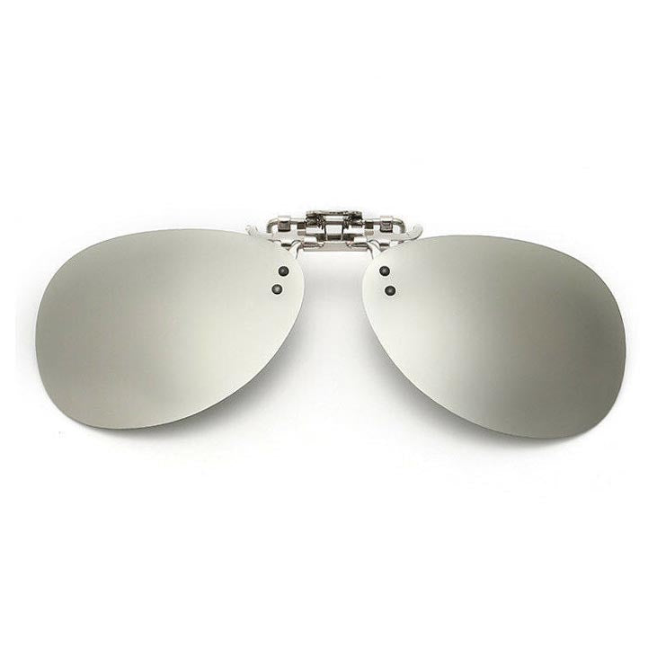 Oval Clip On Flip Up Sunglasses Lenses for Prescription Glasses - Sleek UV Protection Classic Style