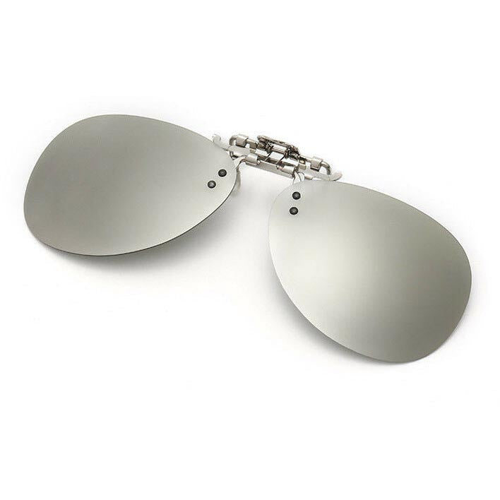 Oval Clip On Flip Up Sunglasses Lenses for Prescription Glasses - Sleek UV Protection Classic Style