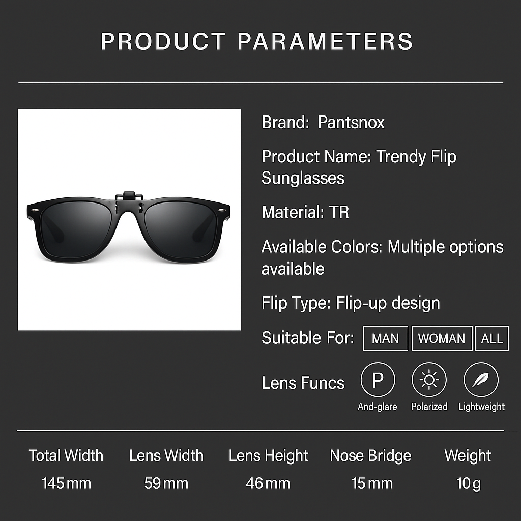 Fashion Retro Polarized Clip-On Flip-Up Sunglasses - UV400 Protection Unisex
