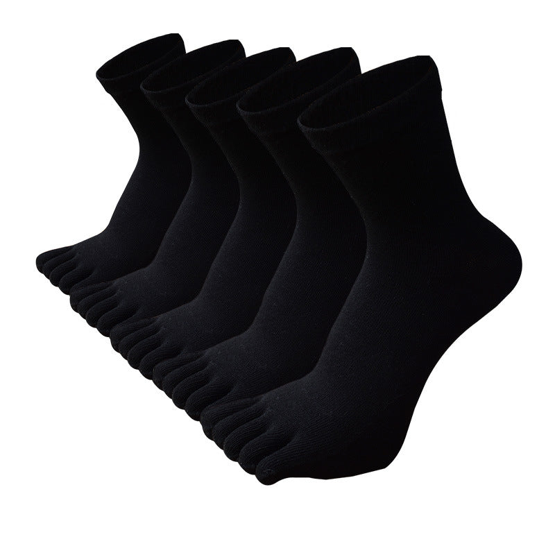 Men's Breathable Cotton Crew Athletic Sports Toe Socks