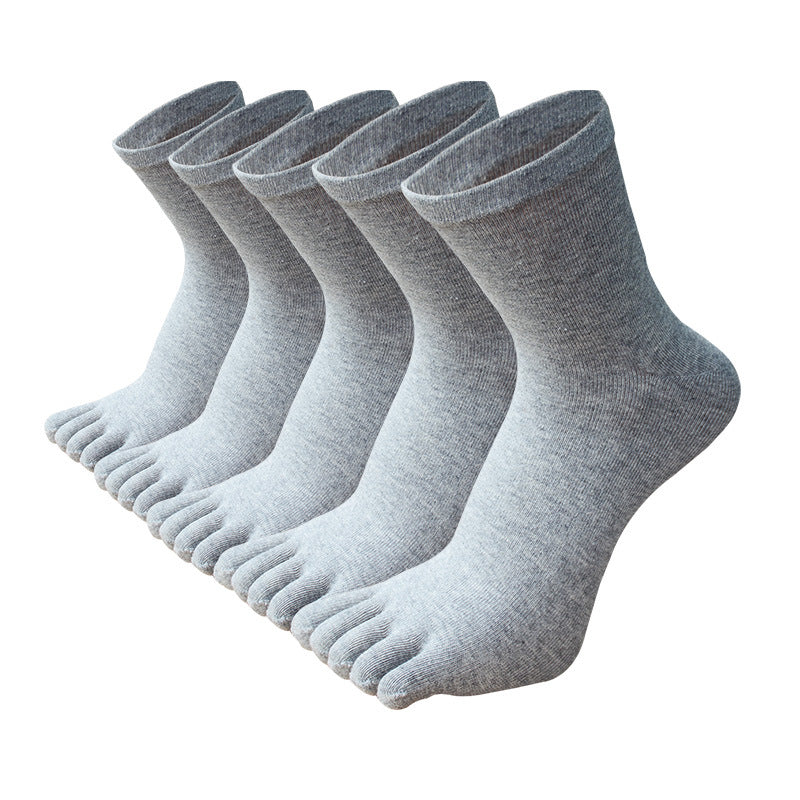 Men's Breathable Cotton Crew Athletic Sports Toe Socks