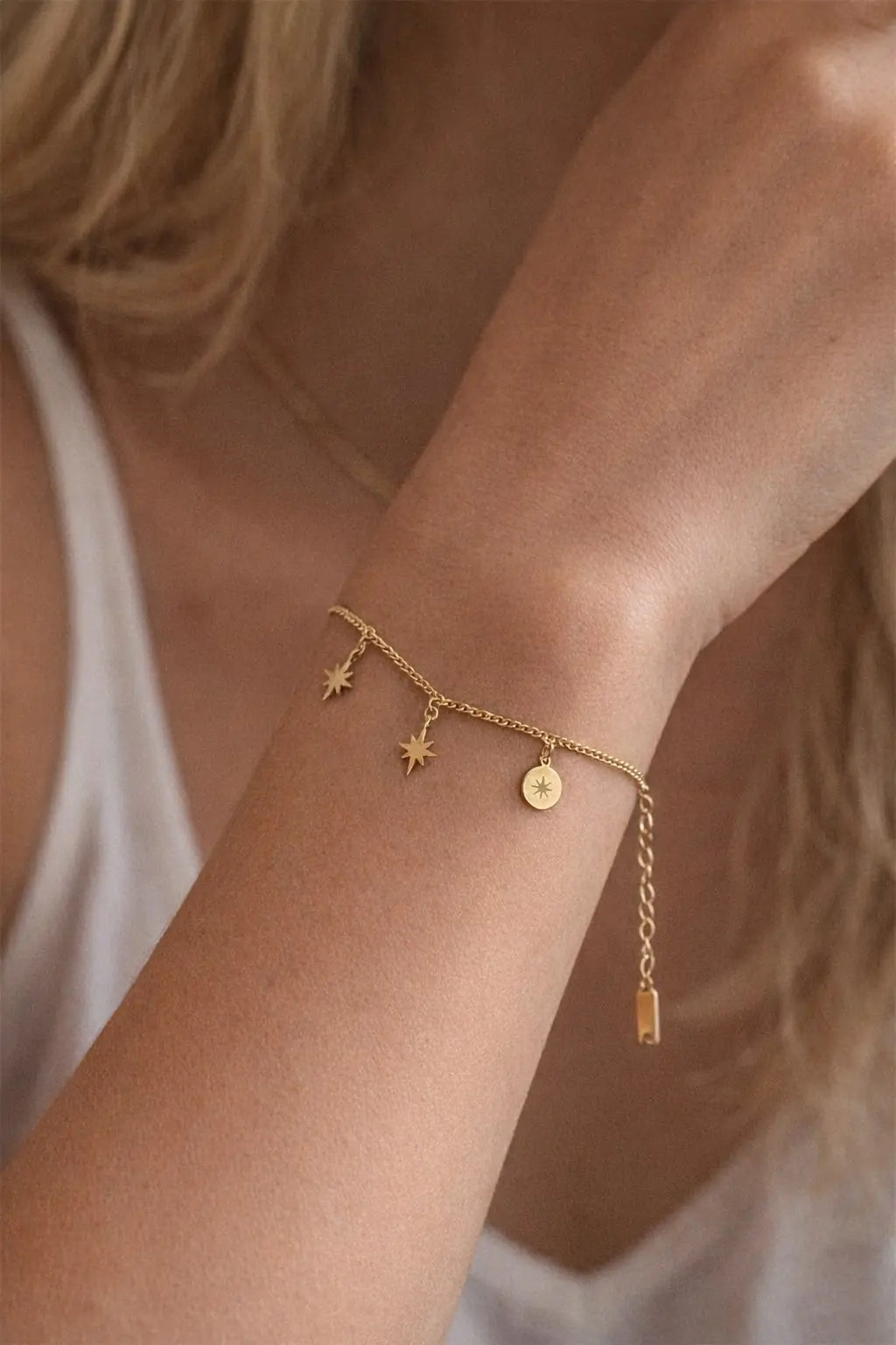 Plated Star Moon Bracelet model image