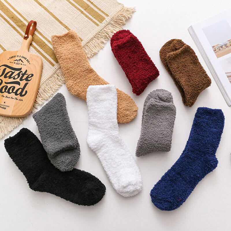 Fluffy Winter 6 Pack Sleeping Bed Socks Thick Unisex