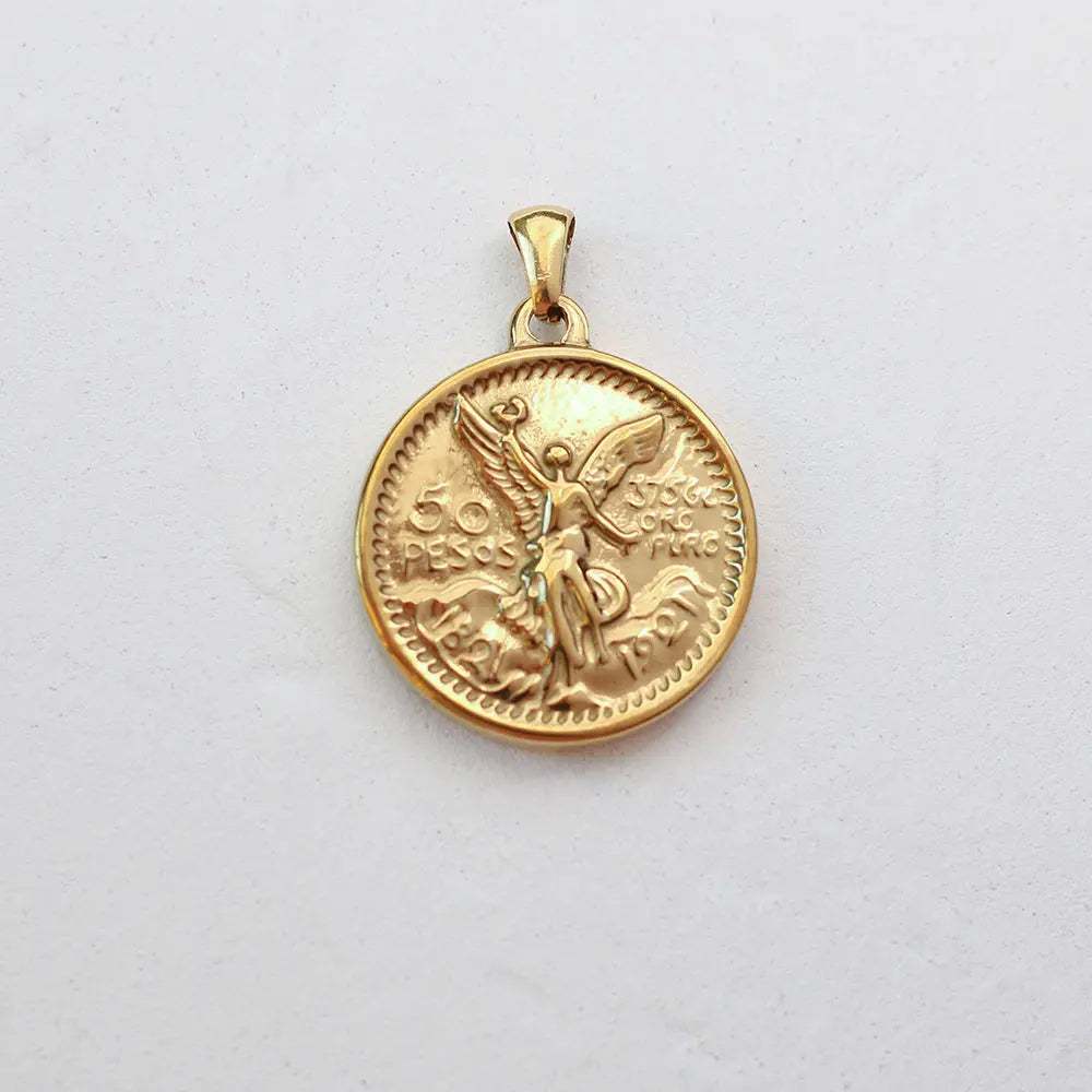 Gold Plated Roman Coin Pendant 21 Crushes.