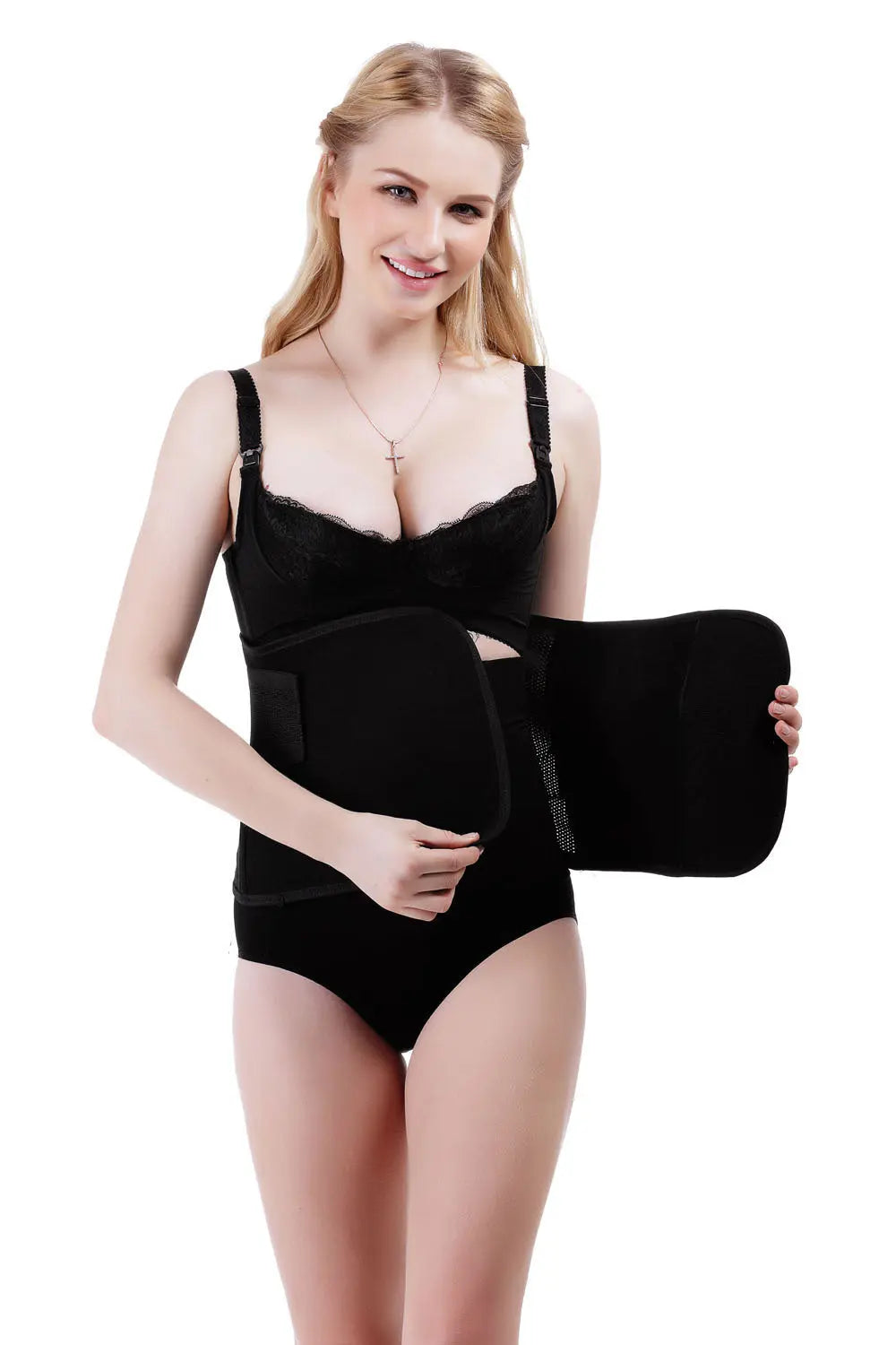 Black After Pregnancy Staylace Postpartum Postnatal Abdominal Support Belly Belt - Pantsnsox