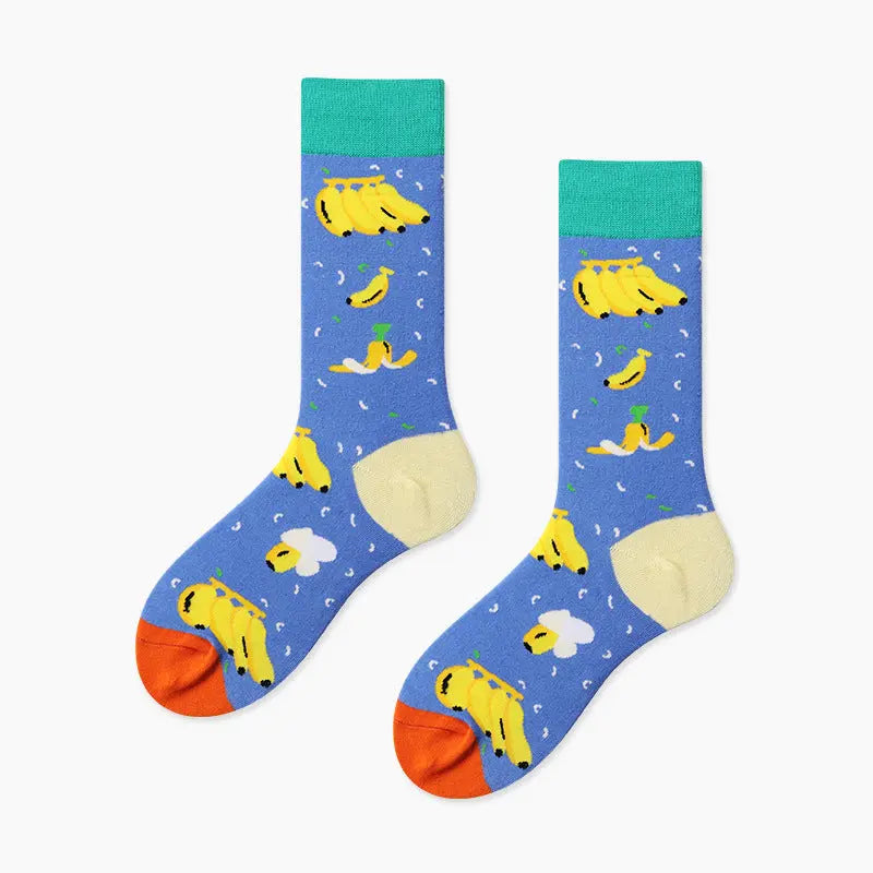 Womens Colourful Novelty Fruit Casual Cotton Crew Socks - Pantsnsox
