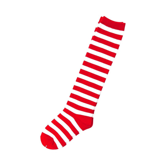 Kids Red White Striped Knee High Socks for Girls Women Christmas Party