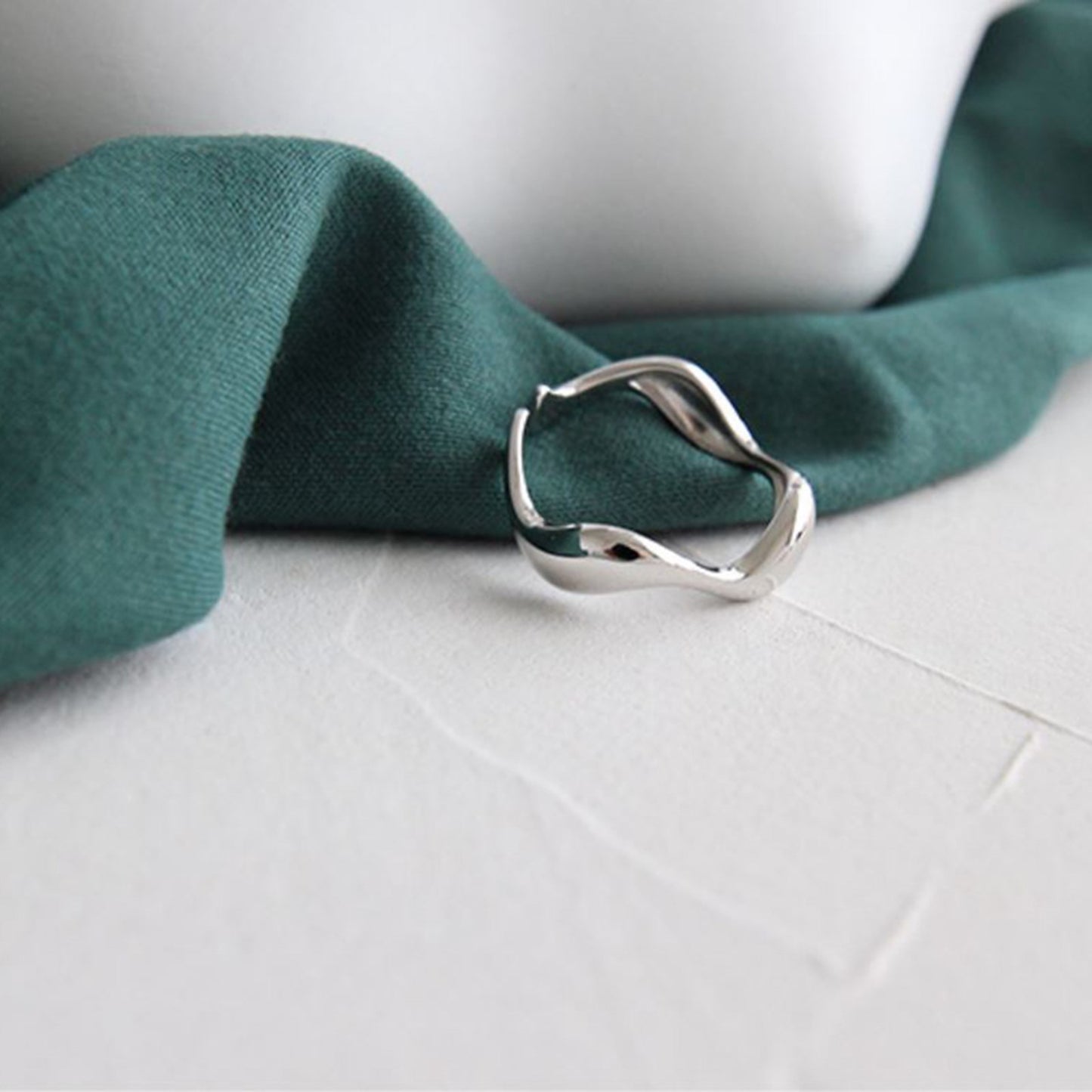 Wavy Adjustable S925 Silver Ring - Pantsnsox