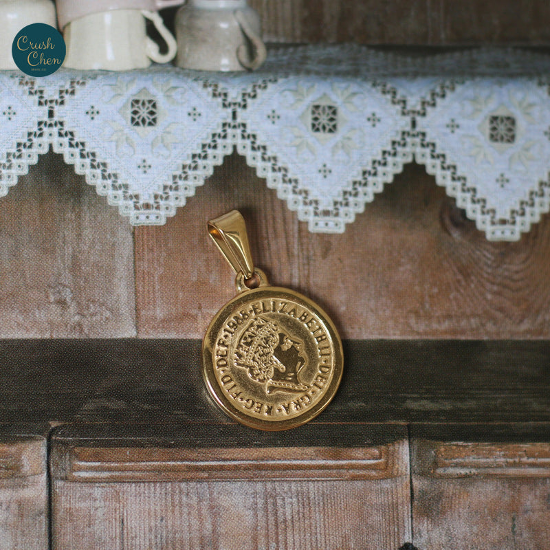 Gold Plated Roman Coin Pendant - Pantsnsox