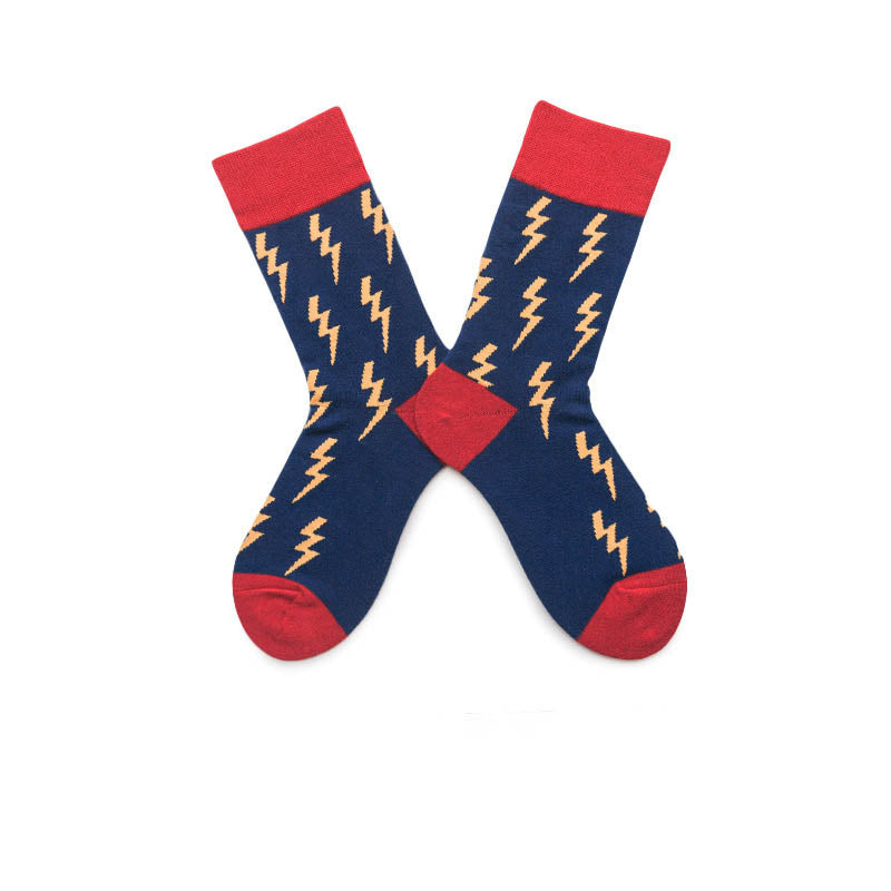 Lightning Blue Mens Crew Socks - Pantsnsox