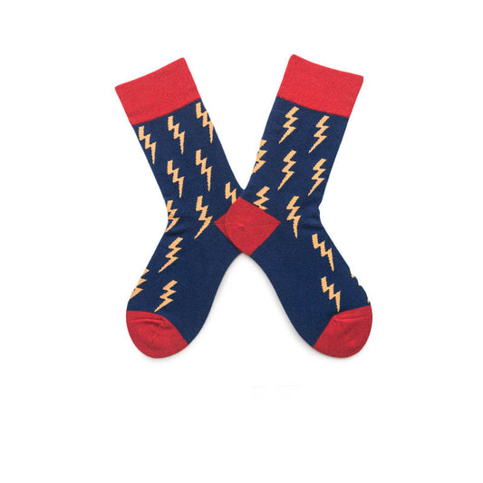 Lightning Blue Mens Crew Socks - Pantsnsox