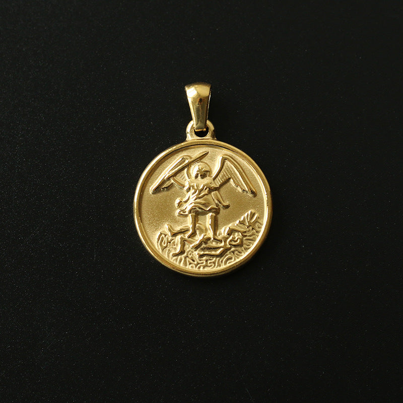 Gold Plated Roman Coin Pendant - Pantsnsox