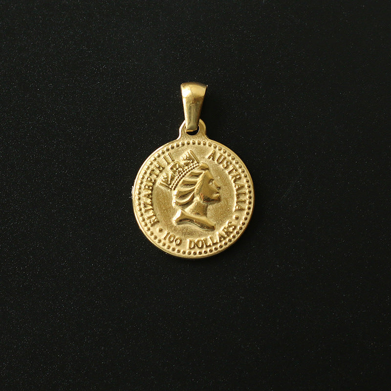 Gold Plated Roman Coin Pendant - Pantsnsox