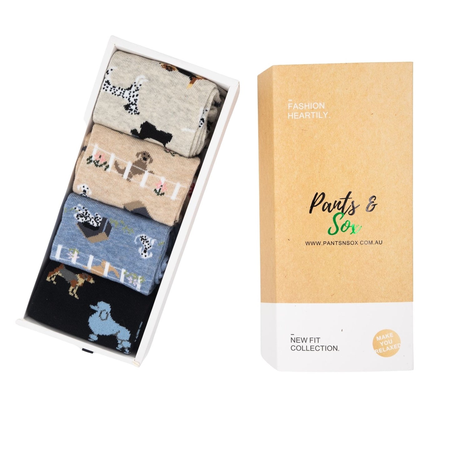 Novelty Crew Puppy Cotton Socks Gift Box - Pantsnsox