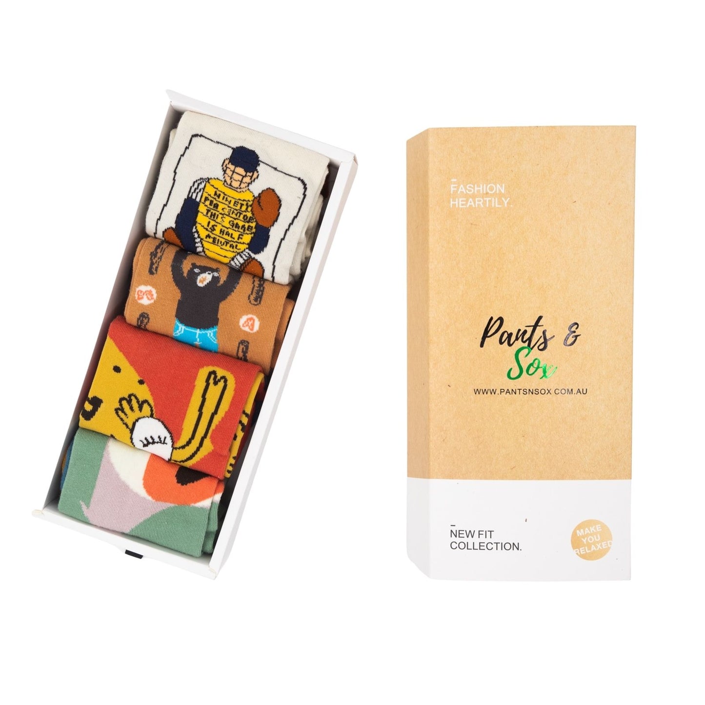 Bears Paint Cartoon Crew Socks Gift Box - Pantsnsox