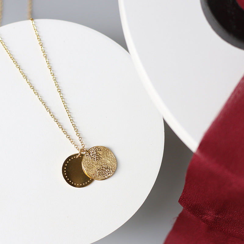 Double Hammered Ziggy Disc Necklace - Pantsnsox