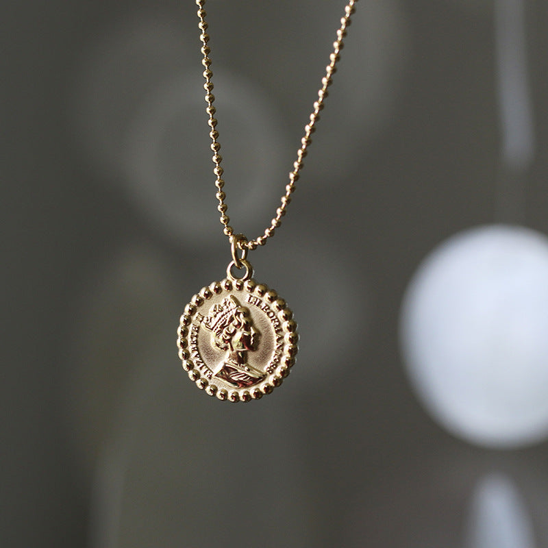 Queen Elizabeth II Gold Coin Money Pendant Necklace - Pantsnsox