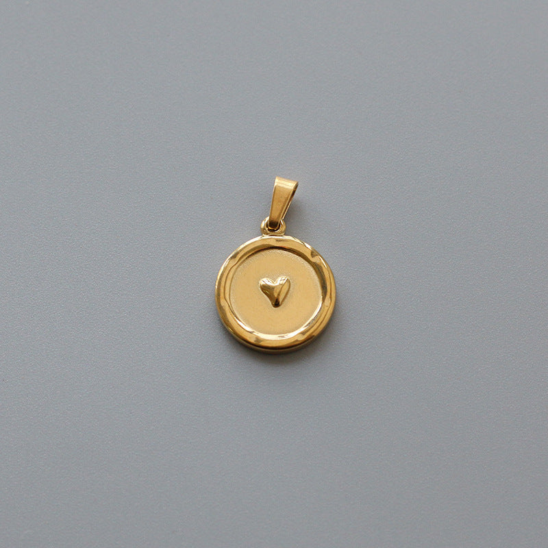 Tiny Heart Disc Charm Pendant - Pantsnsox