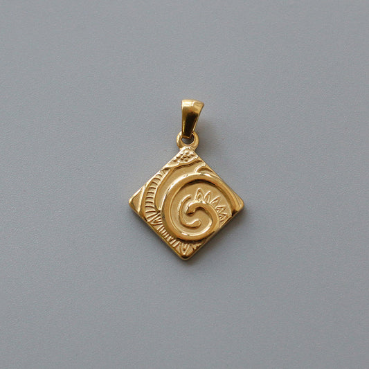 Forest Swirl Golden Charm Pendant - Pantsnsox