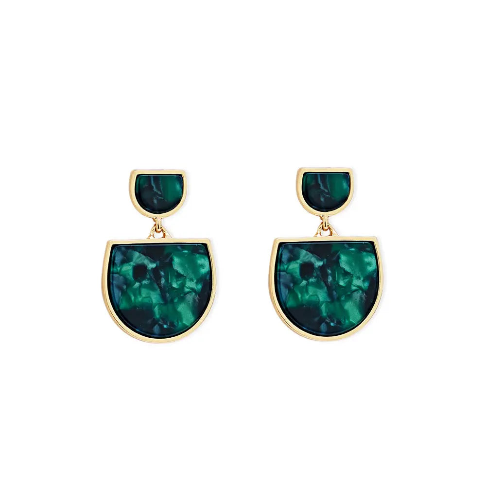 Modern Designer Double Drop Geometric Earrings - Pantsnsox