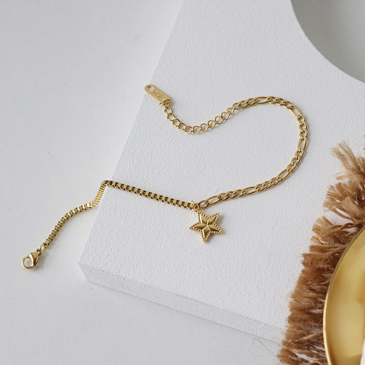 Star Charm with Mixed Cuban Chain Bracelets - Pantsnsox