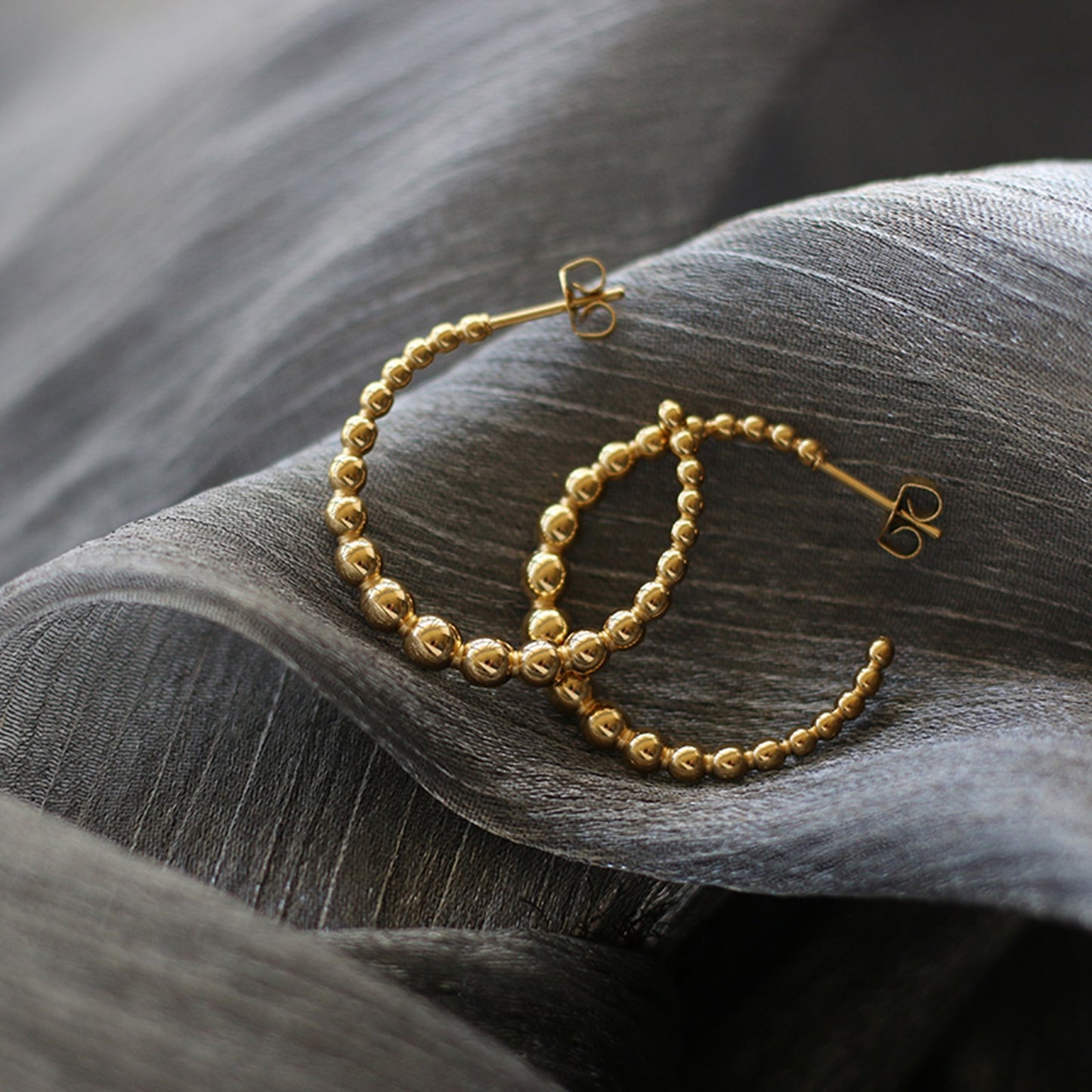 Beaded Large Hoop Earrings - Pantsnsox