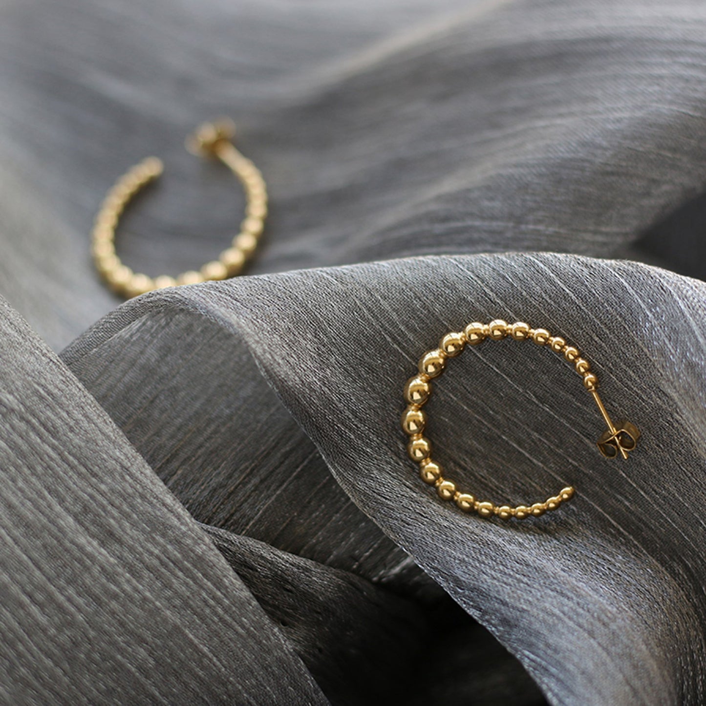 Beaded Large Hoop Earrings - Pantsnsox