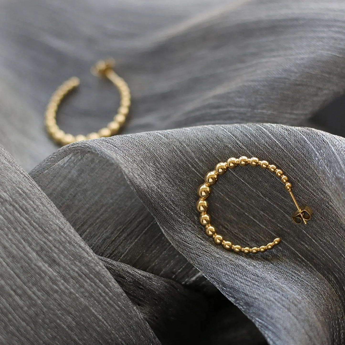 Beaded Large Hoop Earrings - Pantsnsox