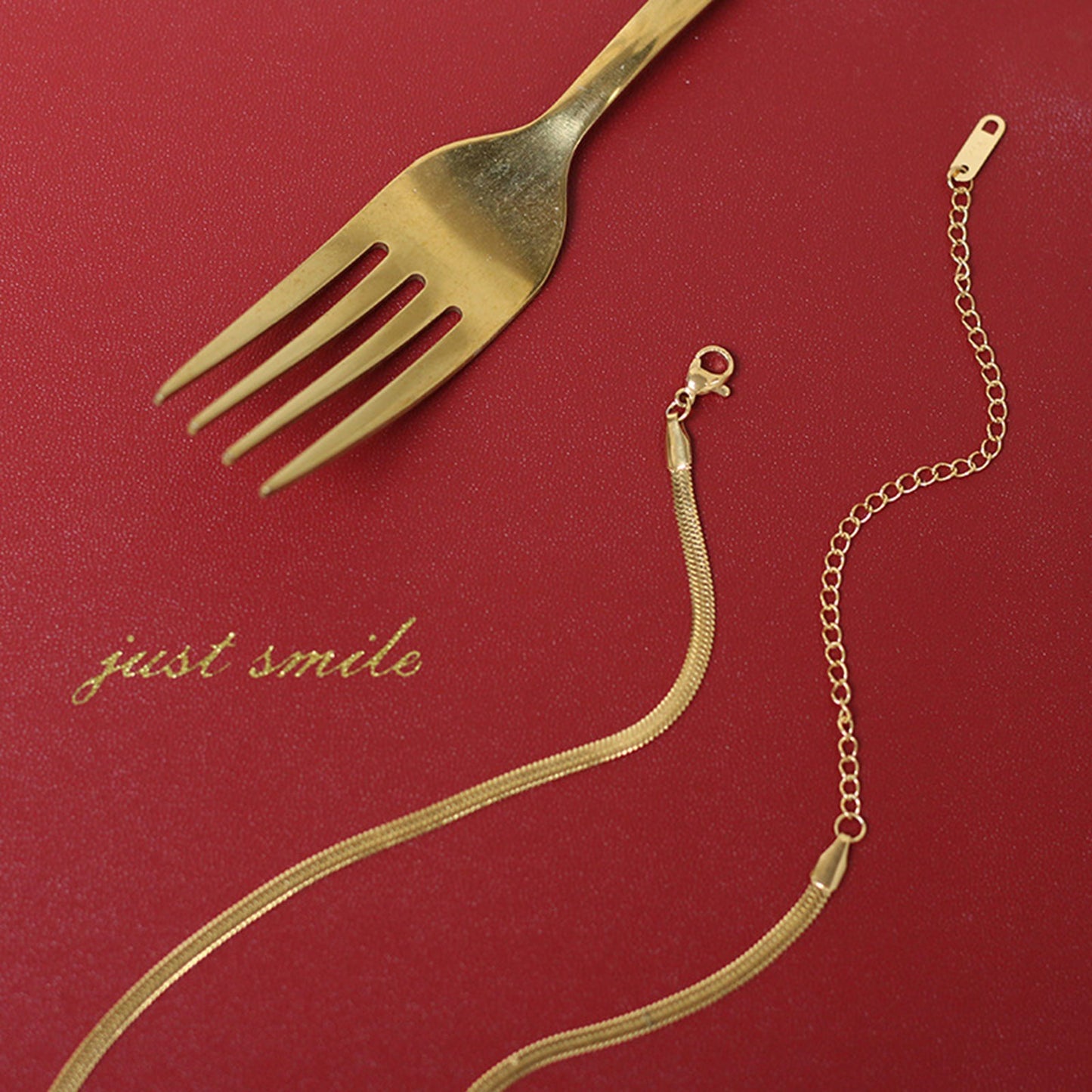 Snake flat and Trace Chain Necklace