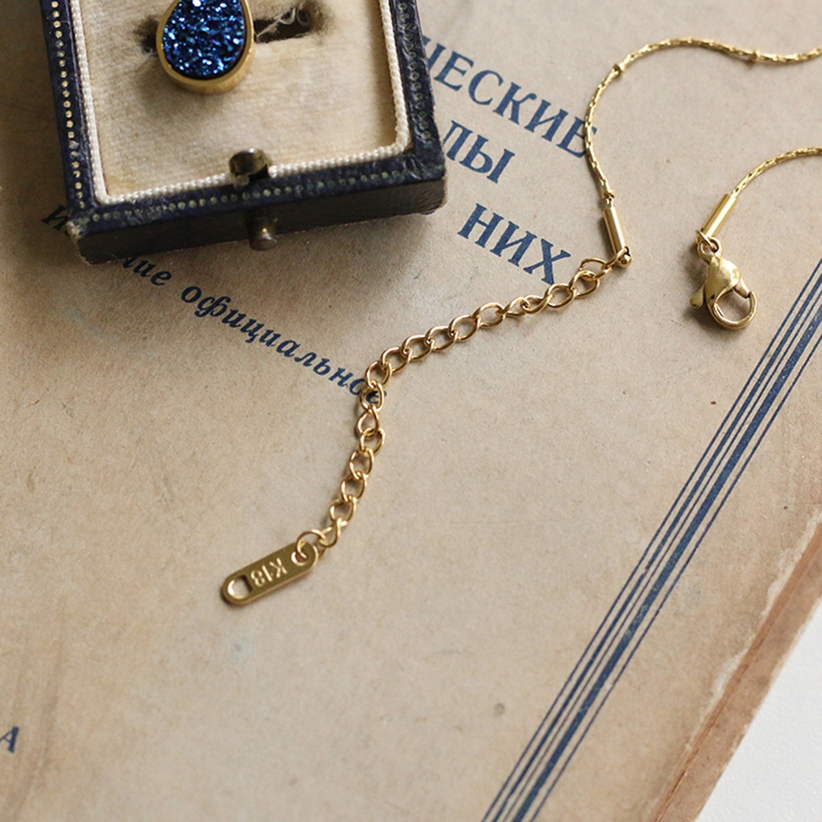 Blue Crystal Teardrop Necklace - Pantsnsox