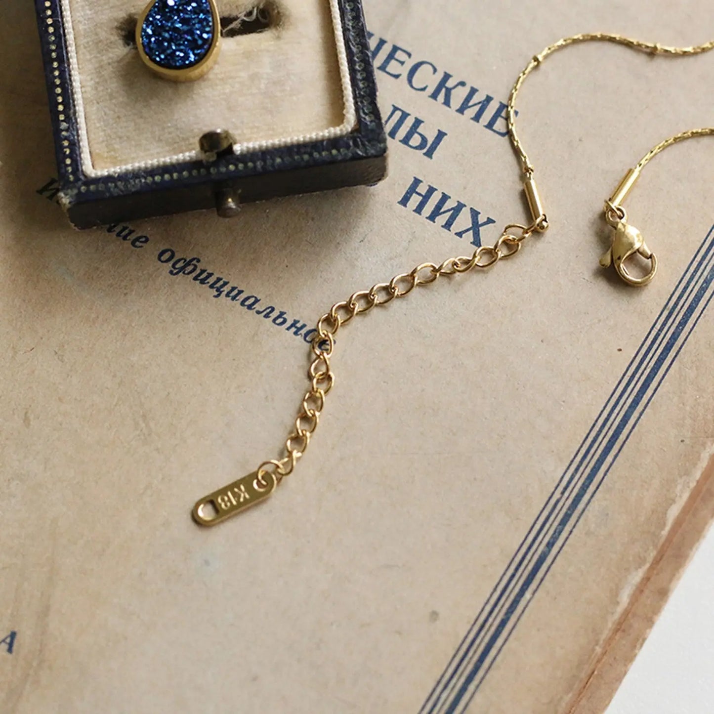 Blue Crystal Teardrop Necklace - Pantsnsox