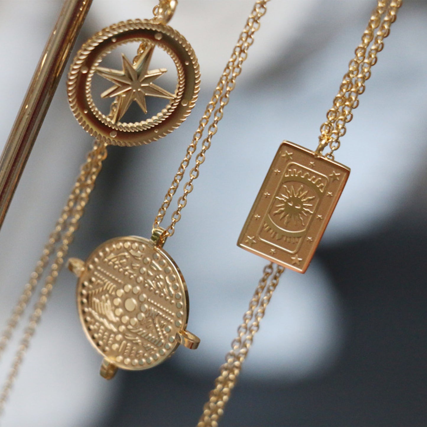 Symbol Pendant Necklace Modern Layering Elements